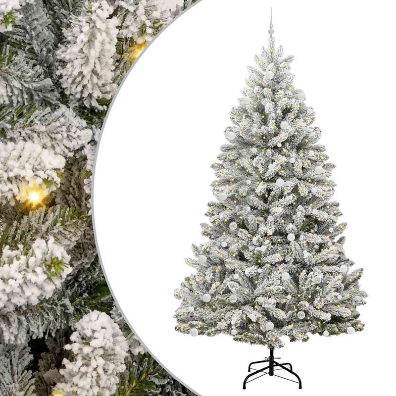 Load image into Gallery viewer, Vidaxl kunstkerstboom met 300 led groen en wit 270 cm pvc en metaal
