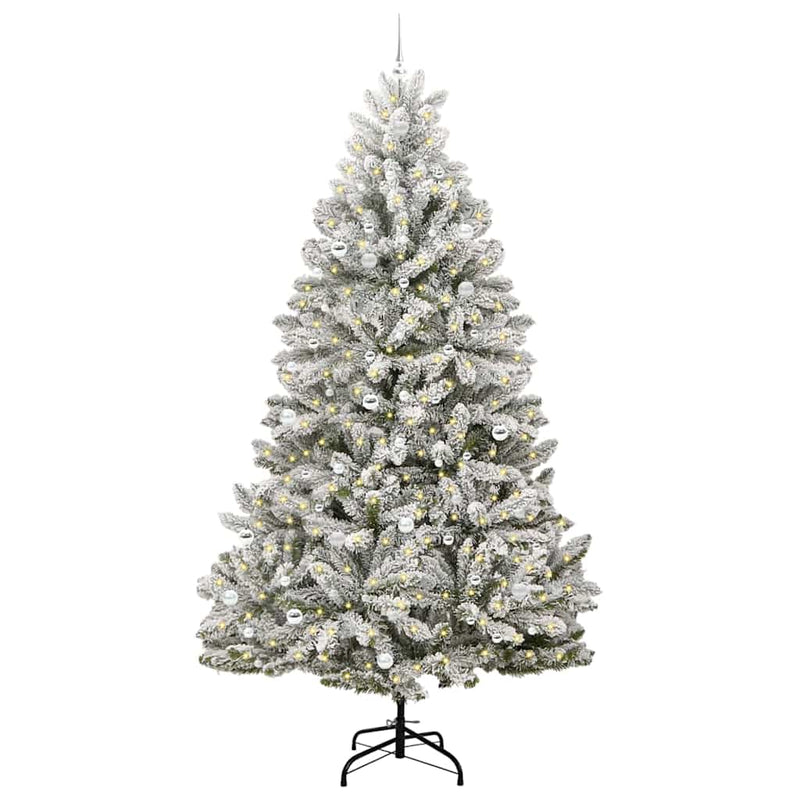 Load image into Gallery viewer, Vidaxl kunstkerstboom met 300 led groen en wit 270 cm pvc en metaal

