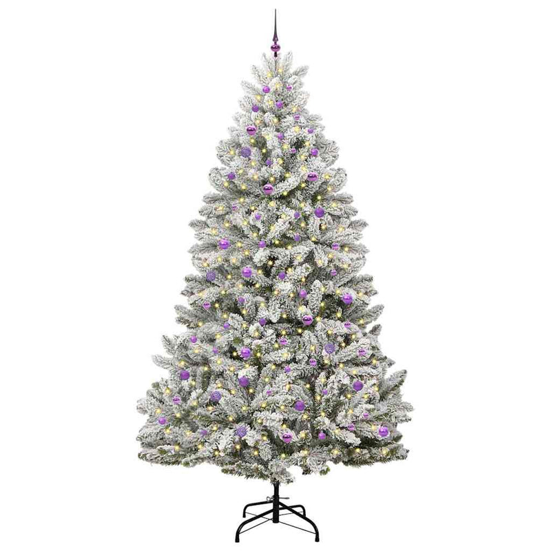 Load image into Gallery viewer, Vidaxl kunstkerstboom met 300 led groen en wit 270 cm pvc en metaal
