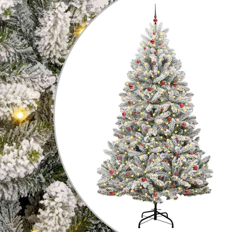 Load image into Gallery viewer, Vidaxl kunstkerstboom met 300 led groen en wit 300 cm pvc en metaal
