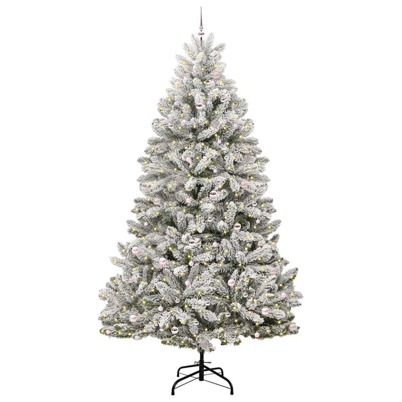 Load image into Gallery viewer, Vidaxl kunstkerstboom met 300 led groen en wit 300 cm pvc en metaal
