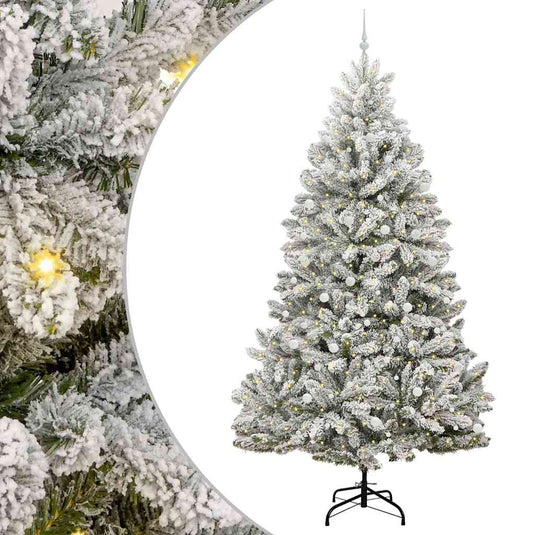 Vidaxl kunstkerstboom met 300 led groen en wit 300 cm pvc en metaal