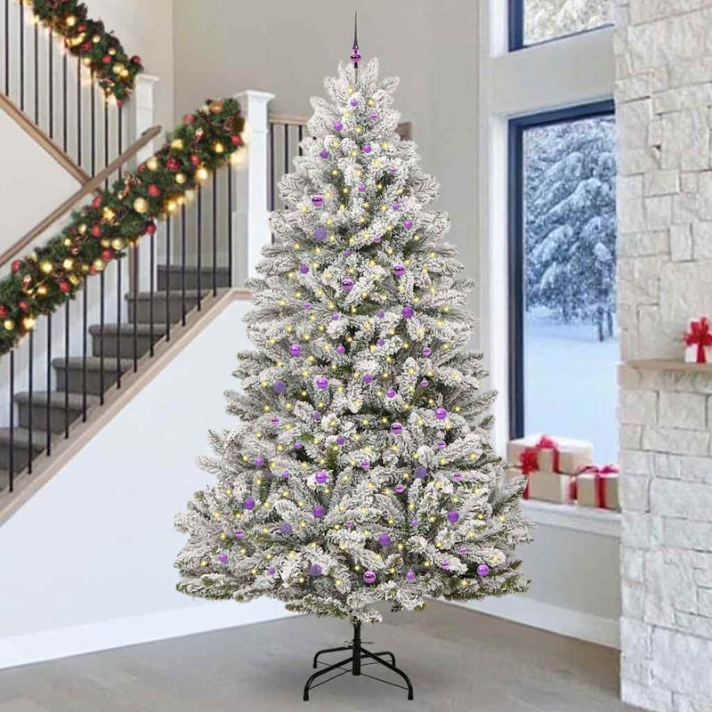 Load image into Gallery viewer, Vidaxl kunstkerstboom met 300 led groen en wit 300 cm pvc en metaal
