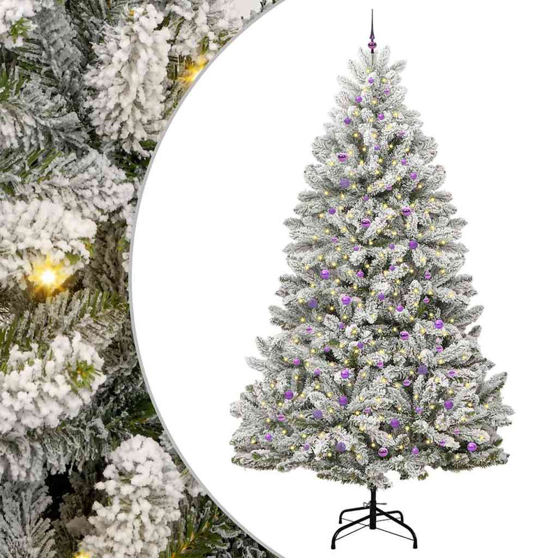 Load image into Gallery viewer, Vidaxl kunstkerstboom met 300 led groen en wit 300 cm pvc en metaal
