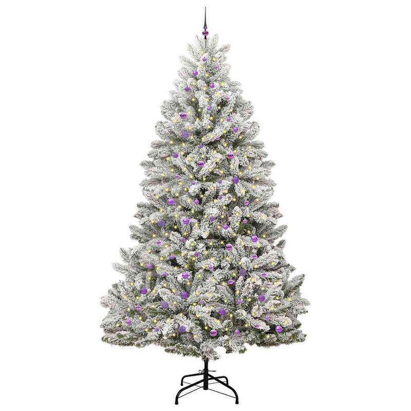 Load image into Gallery viewer, Vidaxl kunstkerstboom met 300 led groen en wit 300 cm pvc en metaal

