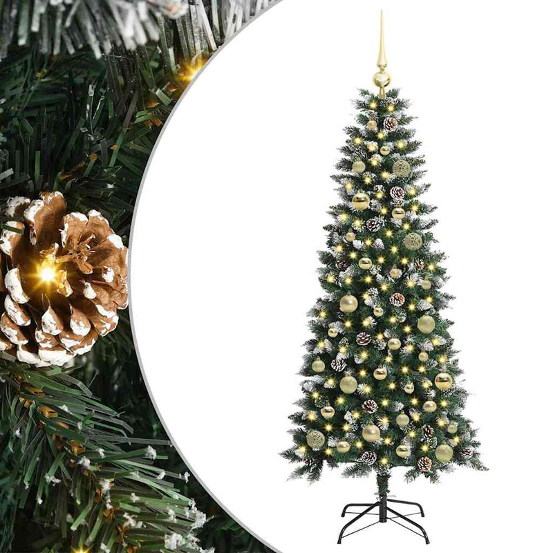 Load image into Gallery viewer, Vidaxl kunstkerstboom met 150 led groen 150 cm pvc en plastic en staal
