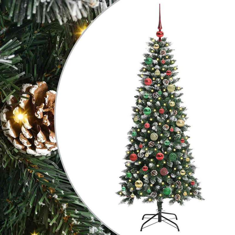 Load image into Gallery viewer, Vidaxl kunstkerstboom met 150 led groen 150 cm pvc en plastic en staal

