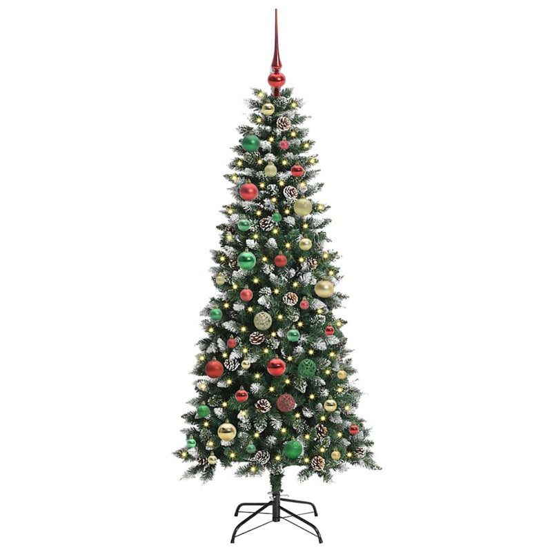 Load image into Gallery viewer, Vidaxl kunstkerstboom met 150 led groen 150 cm pvc en plastic en staal
