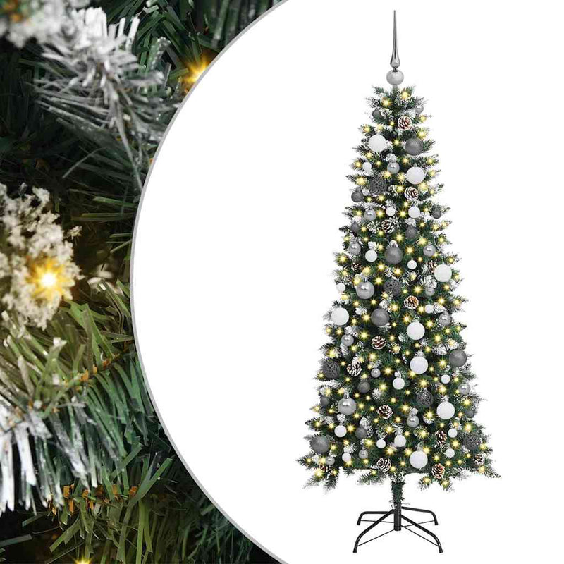 Load image into Gallery viewer, Vidaxl kunstkerstboom met 300 led groen 180 cm pvc en plastic en staal
