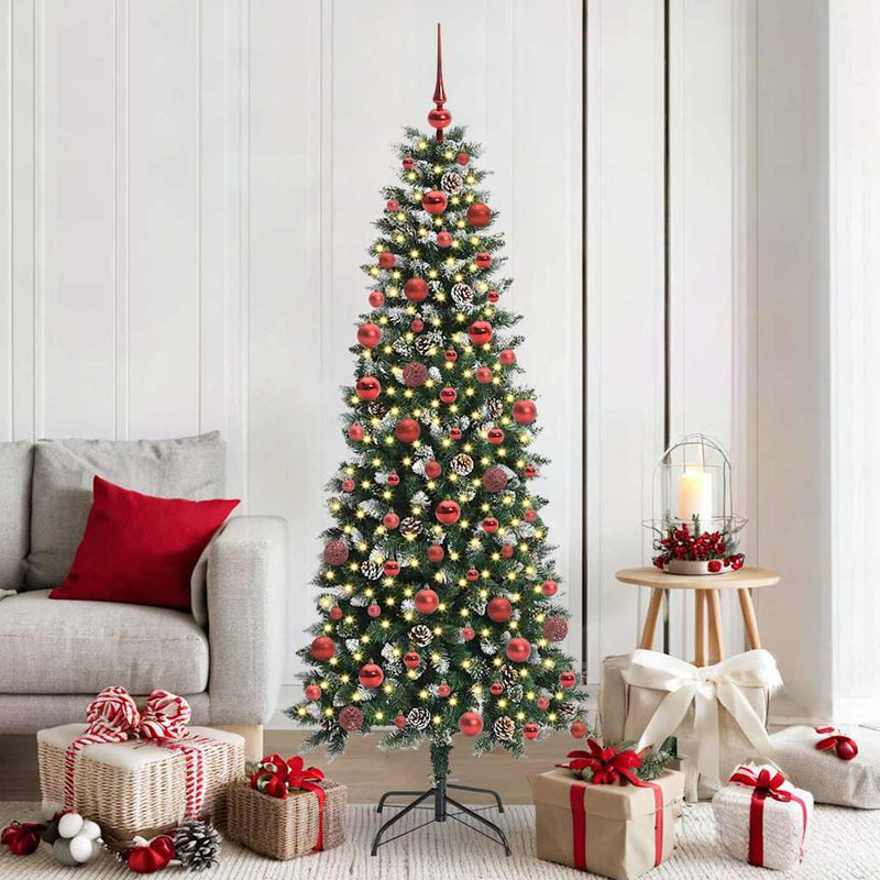 Load image into Gallery viewer, Vidaxl kunstkerstboom met 300 led groen 180 cm pvc en plastic en staal
