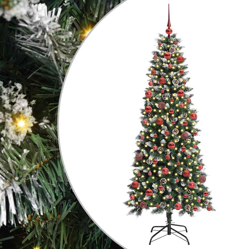 Load image into Gallery viewer, Vidaxl kunstkerstboom met 300 led groen 180 cm pvc en plastic en staal
