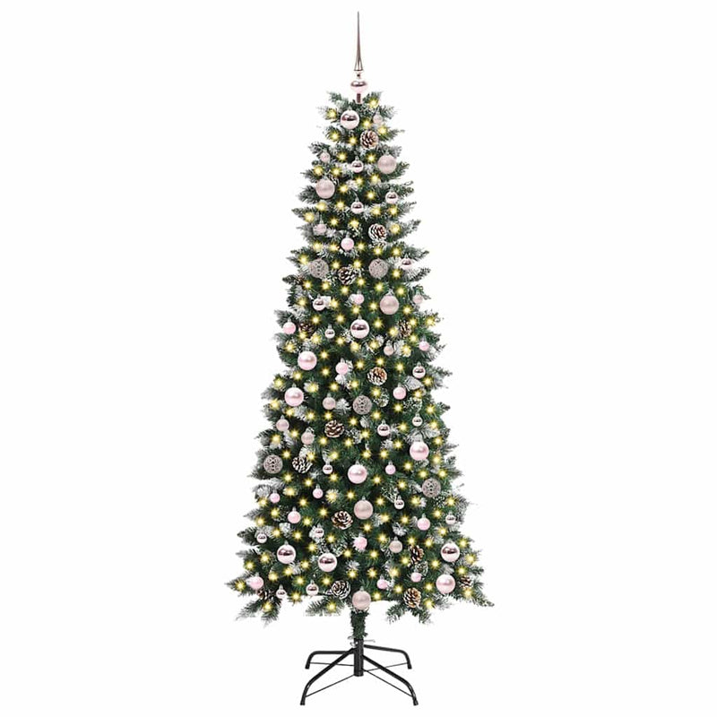 Load image into Gallery viewer, Vidaxl kunstkerstboom met 300 led groen 180 cm pvc en plastic en staal
