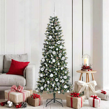 Vidaxl kunstkerstboom met 300 led groen 180 cm pvc en plastic en staal