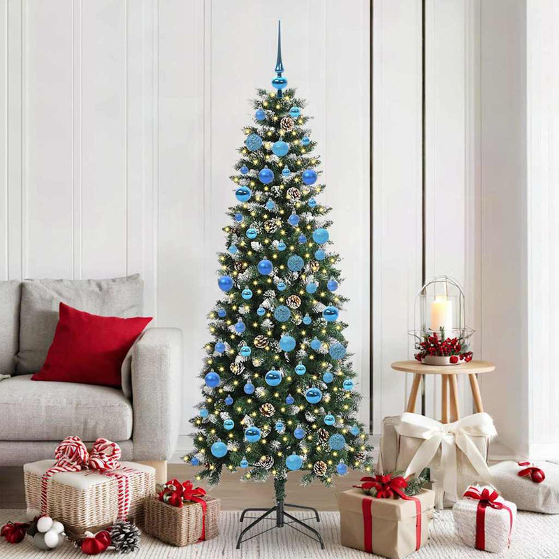 Load image into Gallery viewer, Vidaxl kunstkerstboom met 300 led groen 180 cm pvc en plastic en staal
