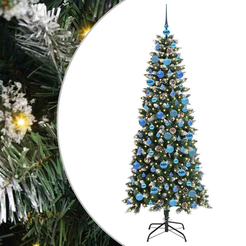 Load image into Gallery viewer, Vidaxl kunstkerstboom met 300 led groen 180 cm pvc en plastic en staal
