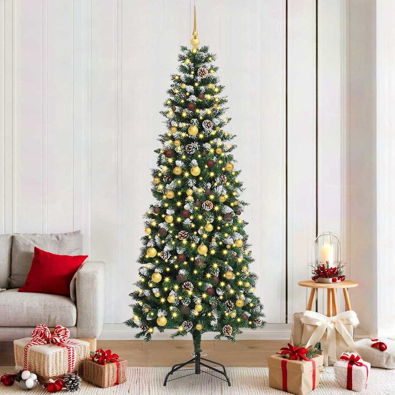 Load image into Gallery viewer, Vidaxl kunstkerstboom met 300 led groen 210 cm pvc en plastic en staal
