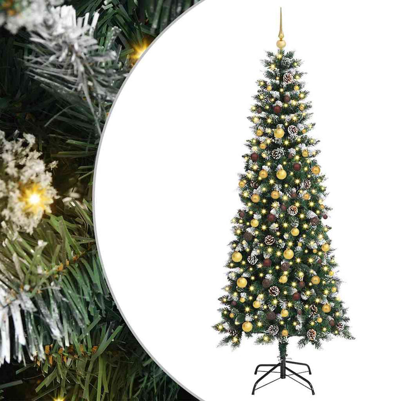 Load image into Gallery viewer, Vidaxl kunstkerstboom met 300 led groen 210 cm pvc en plastic en staal
