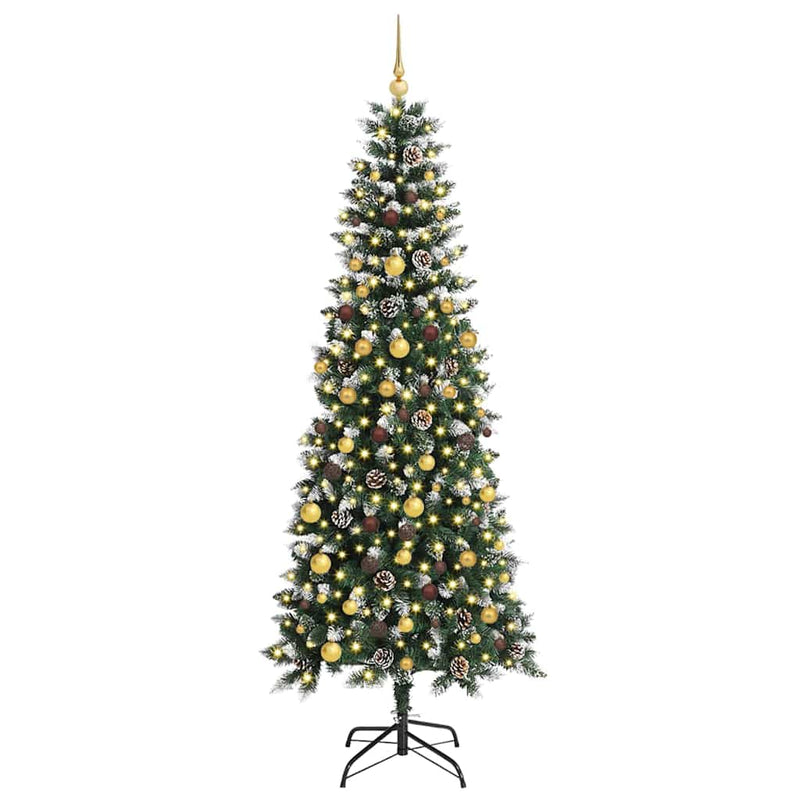 Load image into Gallery viewer, Vidaxl kunstkerstboom met 300 led groen 210 cm pvc en plastic en staal
