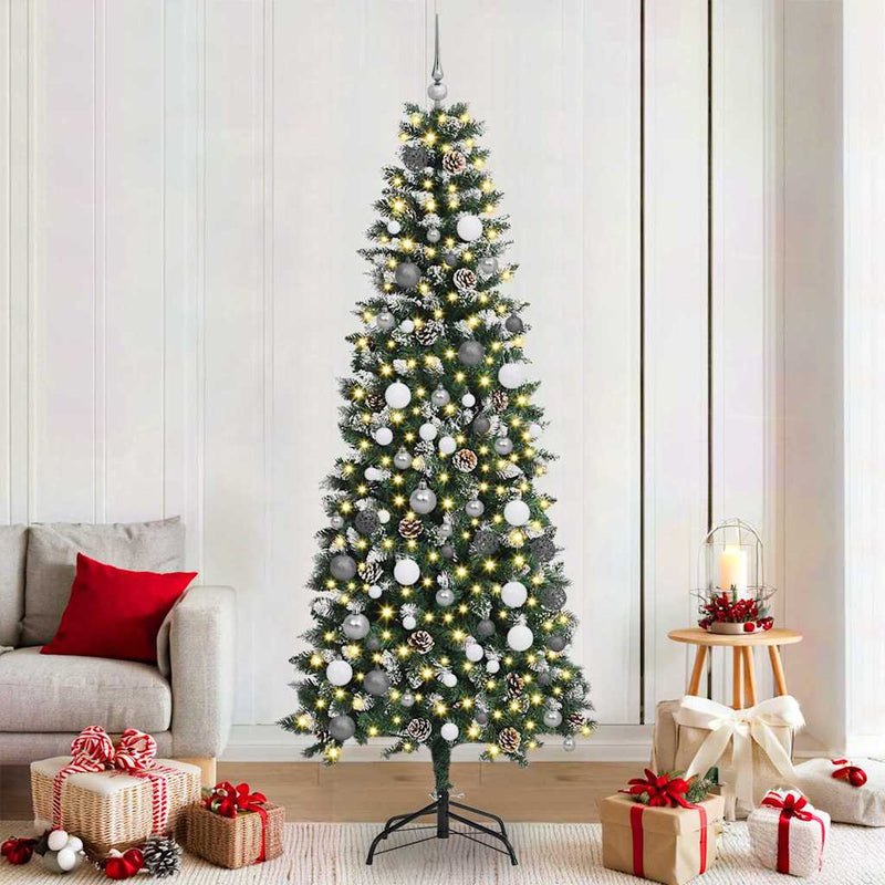 Load image into Gallery viewer, Vidaxl kunstkerstboom met 300 led groen 210 cm pvc en plastic en staal
