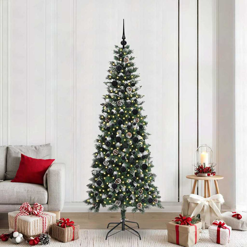 Load image into Gallery viewer, Vidaxl kunstkerstboom met 300 led groen 210 cm pvc en plastic en staal
