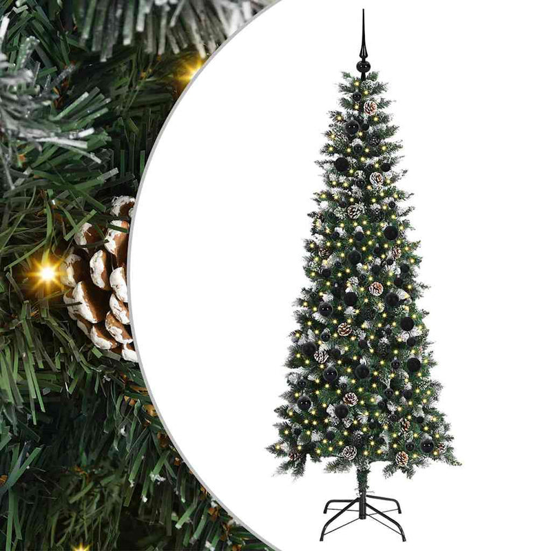 Load image into Gallery viewer, Vidaxl kunstkerstboom met 300 led groen 210 cm pvc en plastic en staal
