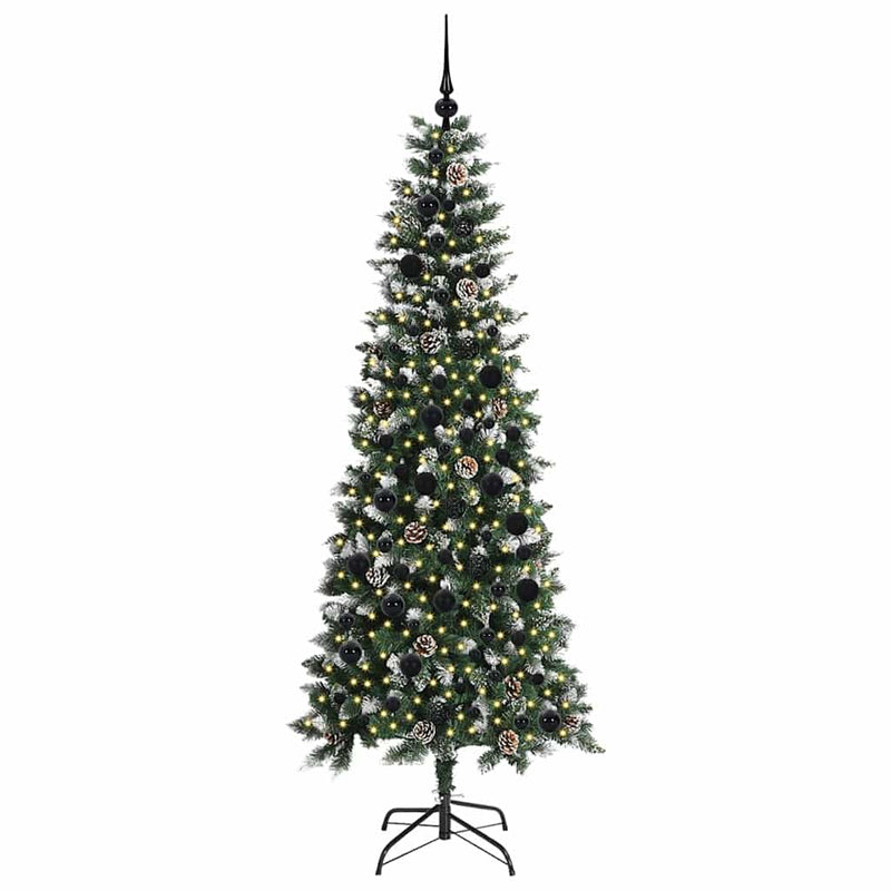Load image into Gallery viewer, Vidaxl kunstkerstboom met 300 led groen 210 cm pvc en plastic en staal
