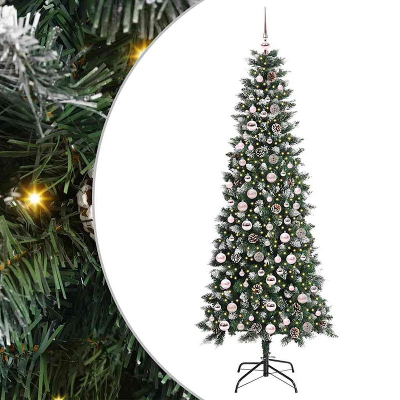 Load image into Gallery viewer, Vidaxl kunstkerstboom met 300 led groen 210 cm pvc en plastic en staal
