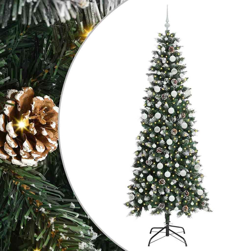 Load image into Gallery viewer, Vidaxl kunstkerstboom met 300 led groen 210 cm pvc en plastic en staal
