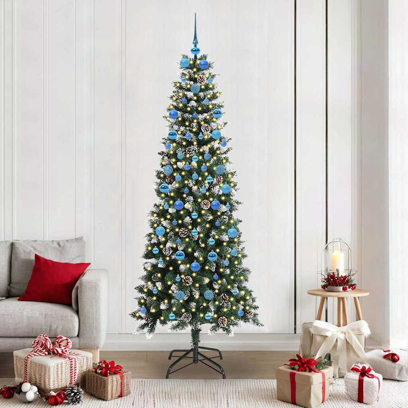 Load image into Gallery viewer, Vidaxl kunstkerstboom met 300 led groen 210 cm pvc en plastic en staal
