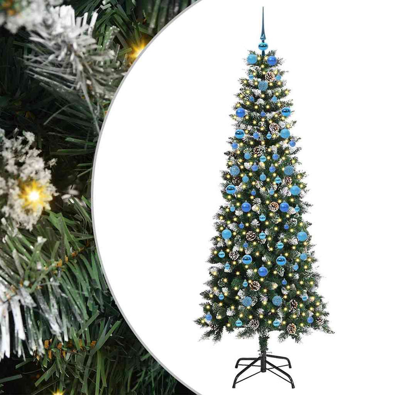 Load image into Gallery viewer, Vidaxl kunstkerstboom met 300 led groen 210 cm pvc en plastic en staal
