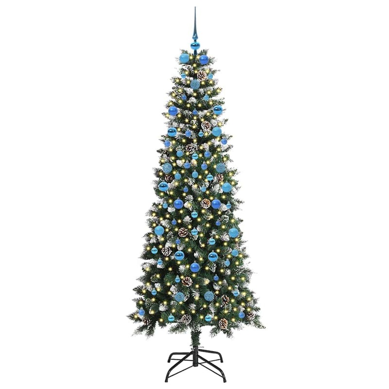 Load image into Gallery viewer, Vidaxl kunstkerstboom met 300 led groen 210 cm pvc en plastic en staal
