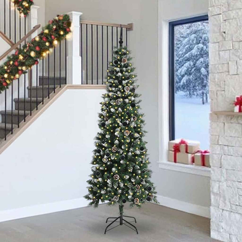 Load image into Gallery viewer, Vidaxl kunstkerstboom met 300 led groen 240 cm pvc en plastic en staal
