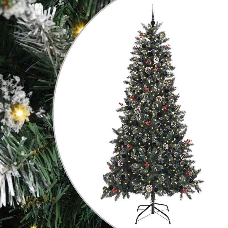 Load image into Gallery viewer, Vidaxl kunstkerstboom met 300 led groen 240 cm pvc en plastic en staal
