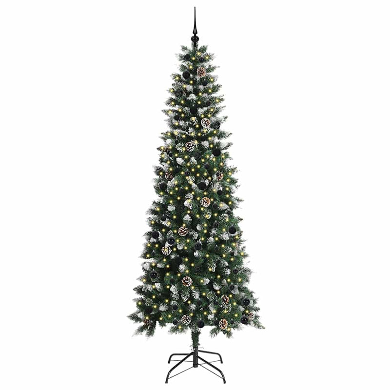 Load image into Gallery viewer, Vidaxl kunstkerstboom met 300 led groen 240 cm pvc en plastic en staal
