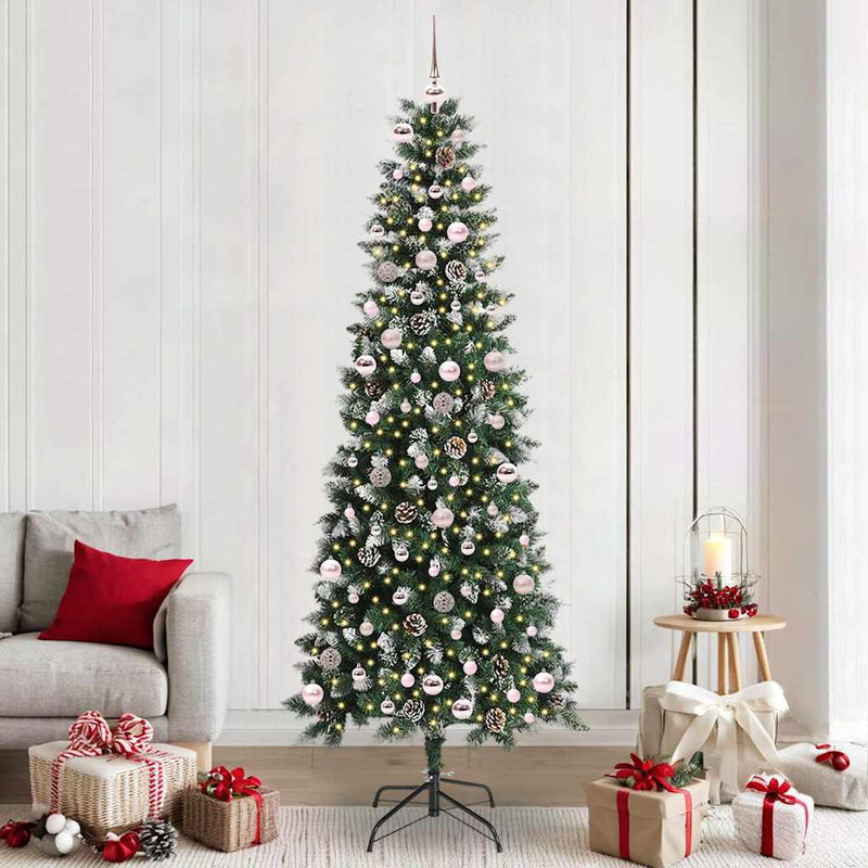 Load image into Gallery viewer, Vidaxl kunstkerstboom met 300 led groen 240 cm pvc en plastic en staal
