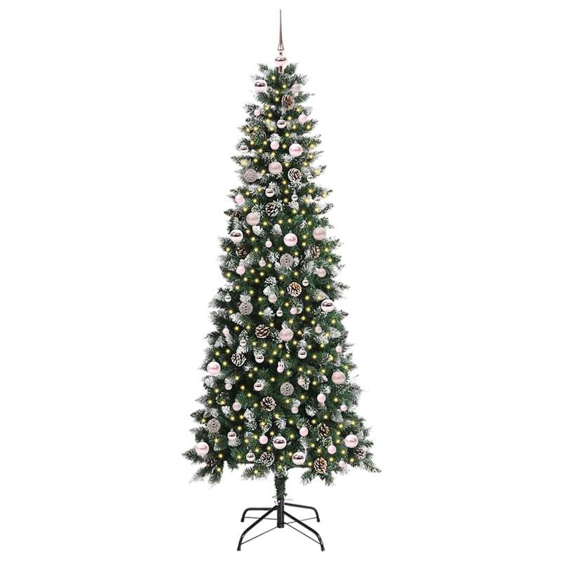Load image into Gallery viewer, Vidaxl kunstkerstboom met 300 led groen 240 cm pvc en plastic en staal
