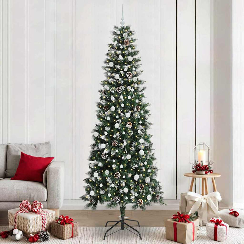 Load image into Gallery viewer, Vidaxl kunstkerstboom met 300 led groen 240 cm pvc en plastic en staal
