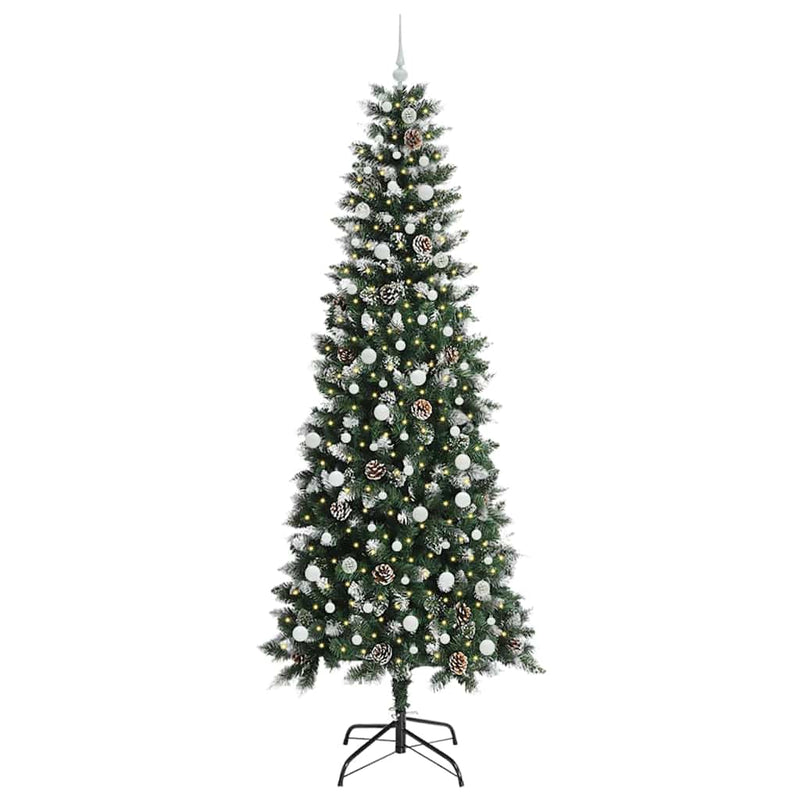 Load image into Gallery viewer, Vidaxl kunstkerstboom met 300 led groen 240 cm pvc en plastic en staal

