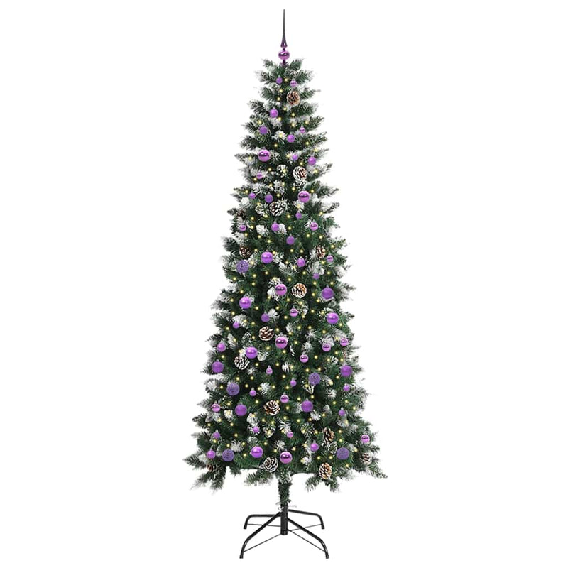 Load image into Gallery viewer, Vidaxl kunstkerstboom met 300 led groen 240 cm pvc en plastic en staal

