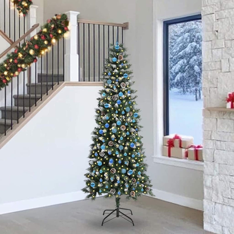 Load image into Gallery viewer, Vidaxl kunstkerstboom met 300 led groen 240 cm pvc en plastic en staal
