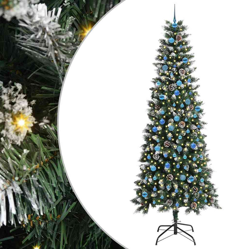 Load image into Gallery viewer, Vidaxl kunstkerstboom met 300 led groen 240 cm pvc en plastic en staal
