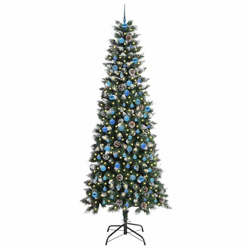 Load image into Gallery viewer, Vidaxl kunstkerstboom met 300 led groen 240 cm pvc en plastic en staal
