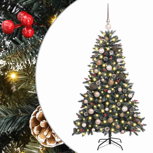 Vidaxl kunstkerstboom met 150 led groen 150 cm pvc en plastic en staal
