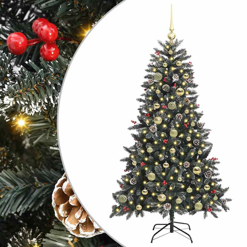 Load image into Gallery viewer, Vidaxl kunstkerstboom met 150 led groen 150 cm pvc en plastic en staal
