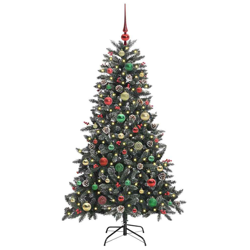 Load image into Gallery viewer, Vidaxl kunstkerstboom met 150 led groen 150 cm pvc en plastic en staal

