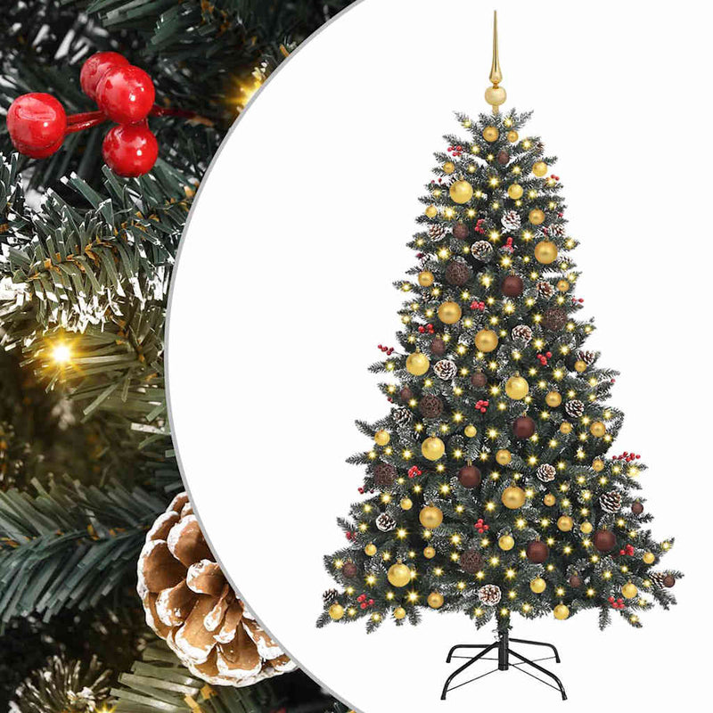 Load image into Gallery viewer, Vidaxl kunstkerstboom met 300 led groen 180 cm pvc en plastic en staal
