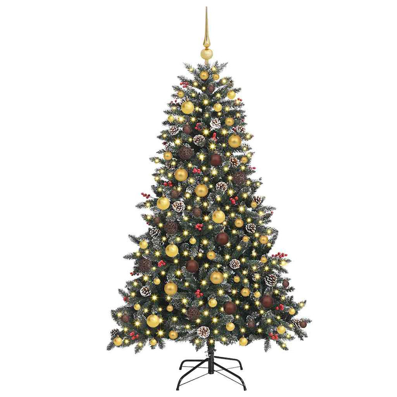 Load image into Gallery viewer, Vidaxl kunstkerstboom met 300 led groen 180 cm pvc en plastic en staal
