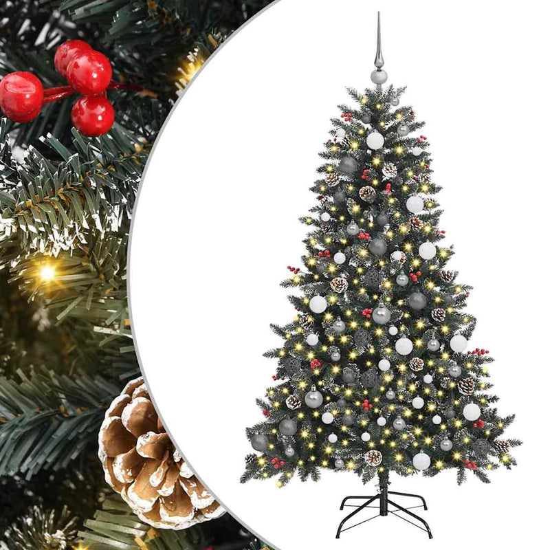 Load image into Gallery viewer, Vidaxl kunstkerstboom met 300 led groen 180 cm pvc en plastic en staal
