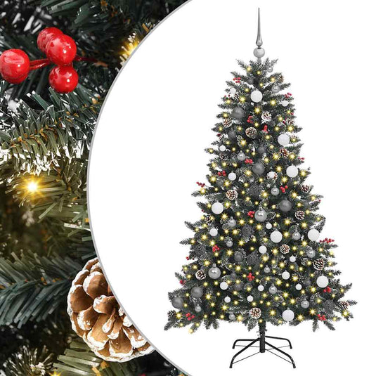 Vidaxl kunstkerstboom met 300 led groen 180 cm pvc en plastic en staal