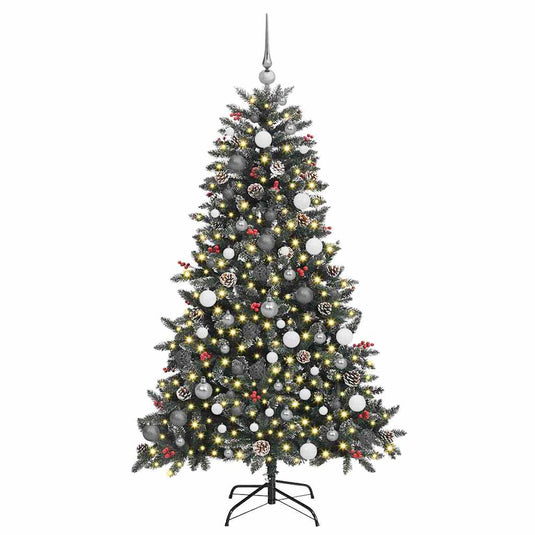 Vidaxl kunstkerstboom met 300 led groen 180 cm pvc en plastic en staal